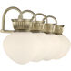 Melbourne 4 Light 33.25 inch Noble Brass Bathroom Vanity Light Wall Light