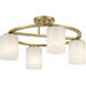 Herron 4 Light 24 inch Warm Brass Semi-Flush Ceiling Light