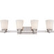 Fontaine 4 Light 31.75 inch Satin Nickel Bathroom Vanity Light Wall Light, Essentials