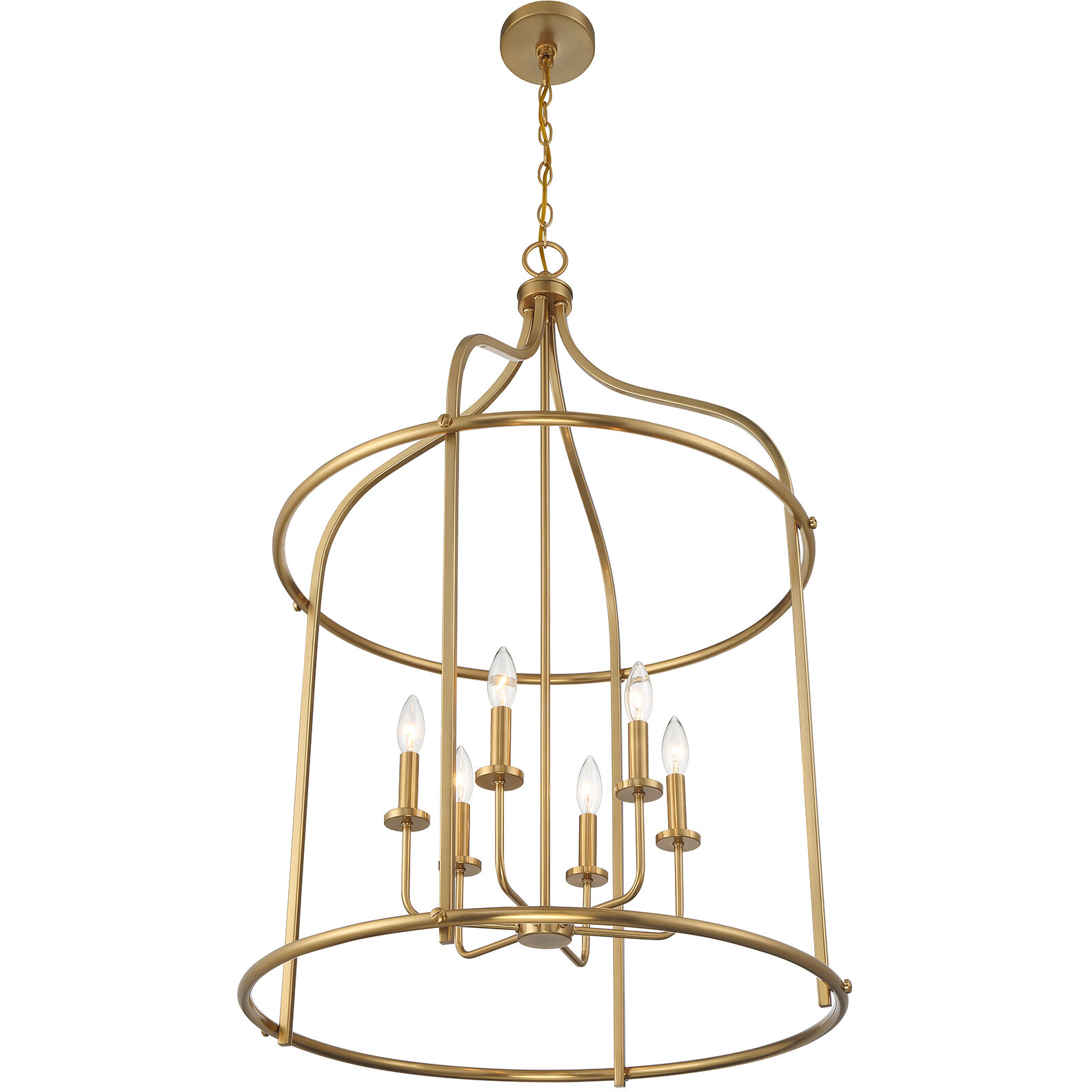 Brookstone 6 Light 26 inch Warm Brass Pendant Ceiling Light
