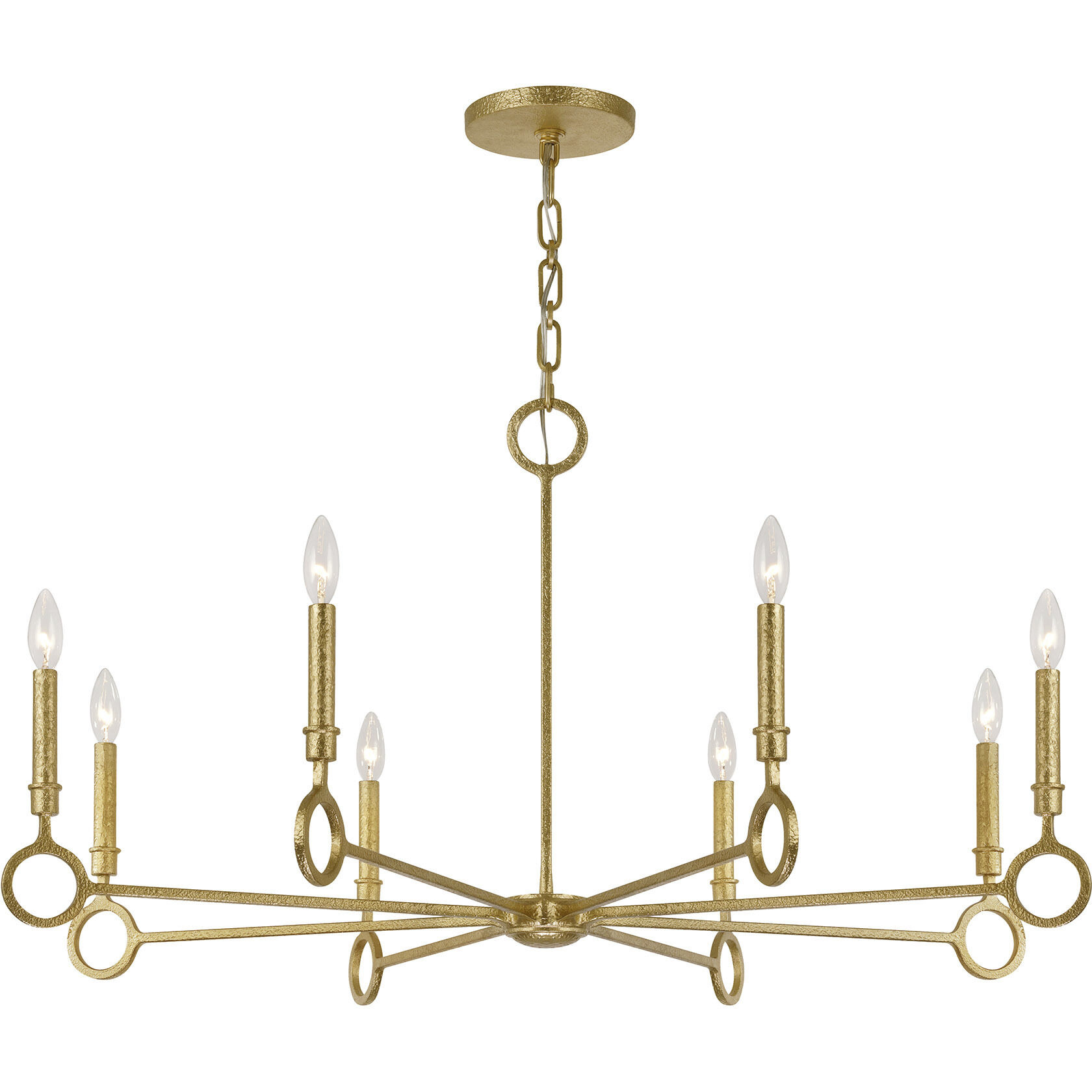 Noah 8 Light 40 inch Gold Armory Chandelier Ceiling Light