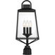 Inglewood 3 Light 22.25 inch Black Outdoor Post Lantern, Lighting One (Open)