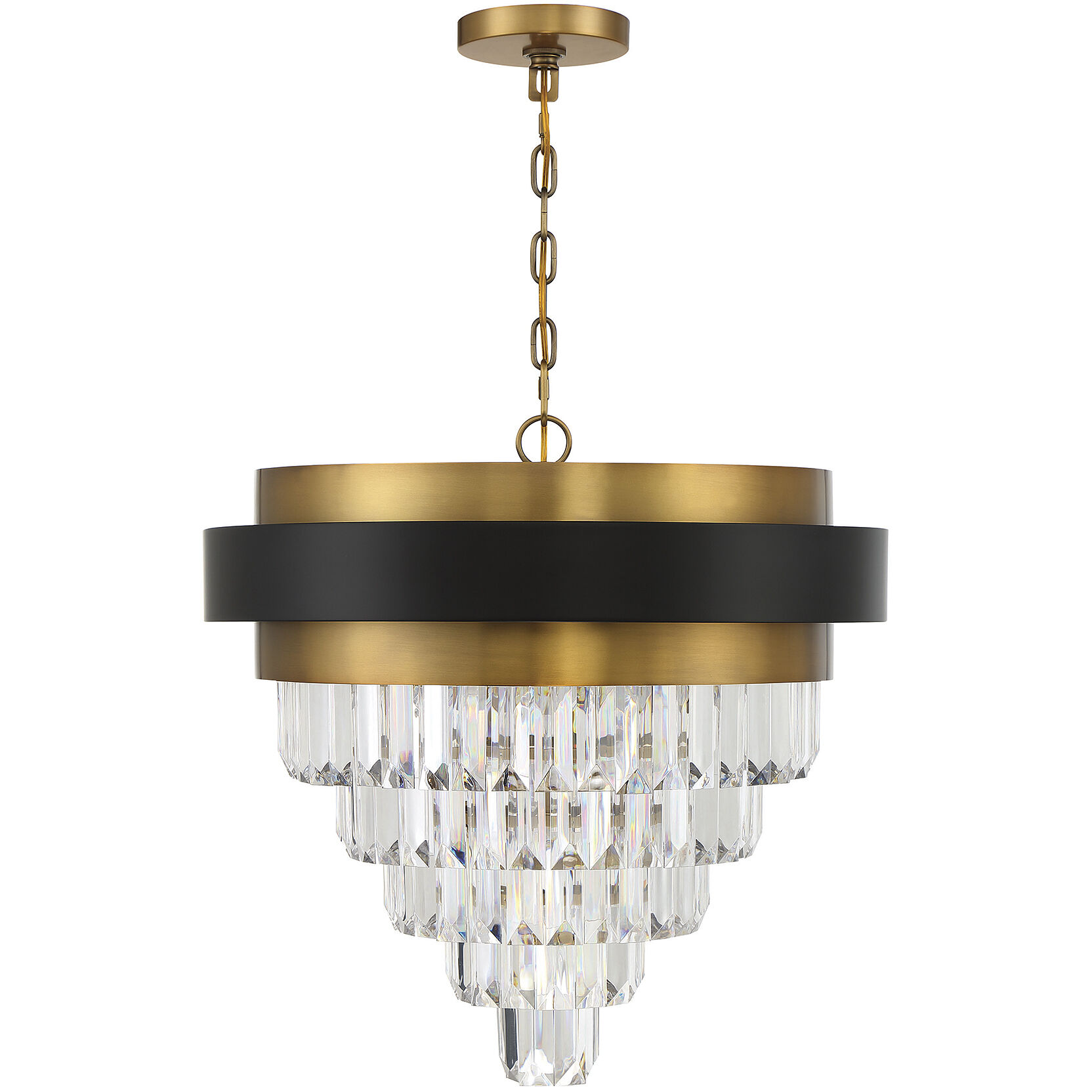 Marquise 4 Light 24 inch Black with Warm Brass Accents Chandelier Ceiling Light