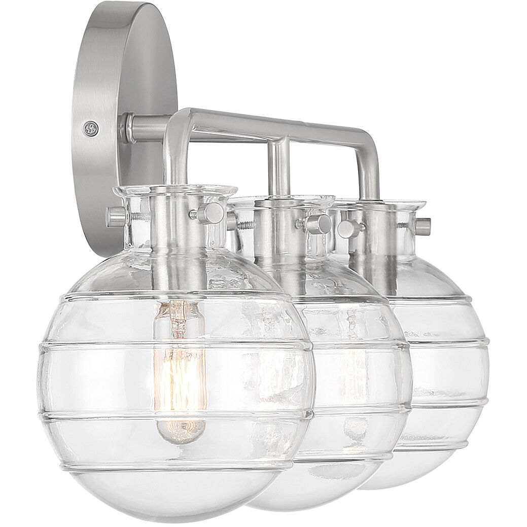 Mason 3 Light 22 inch Satin Nickel Bathroom Vanity Light Wall Light