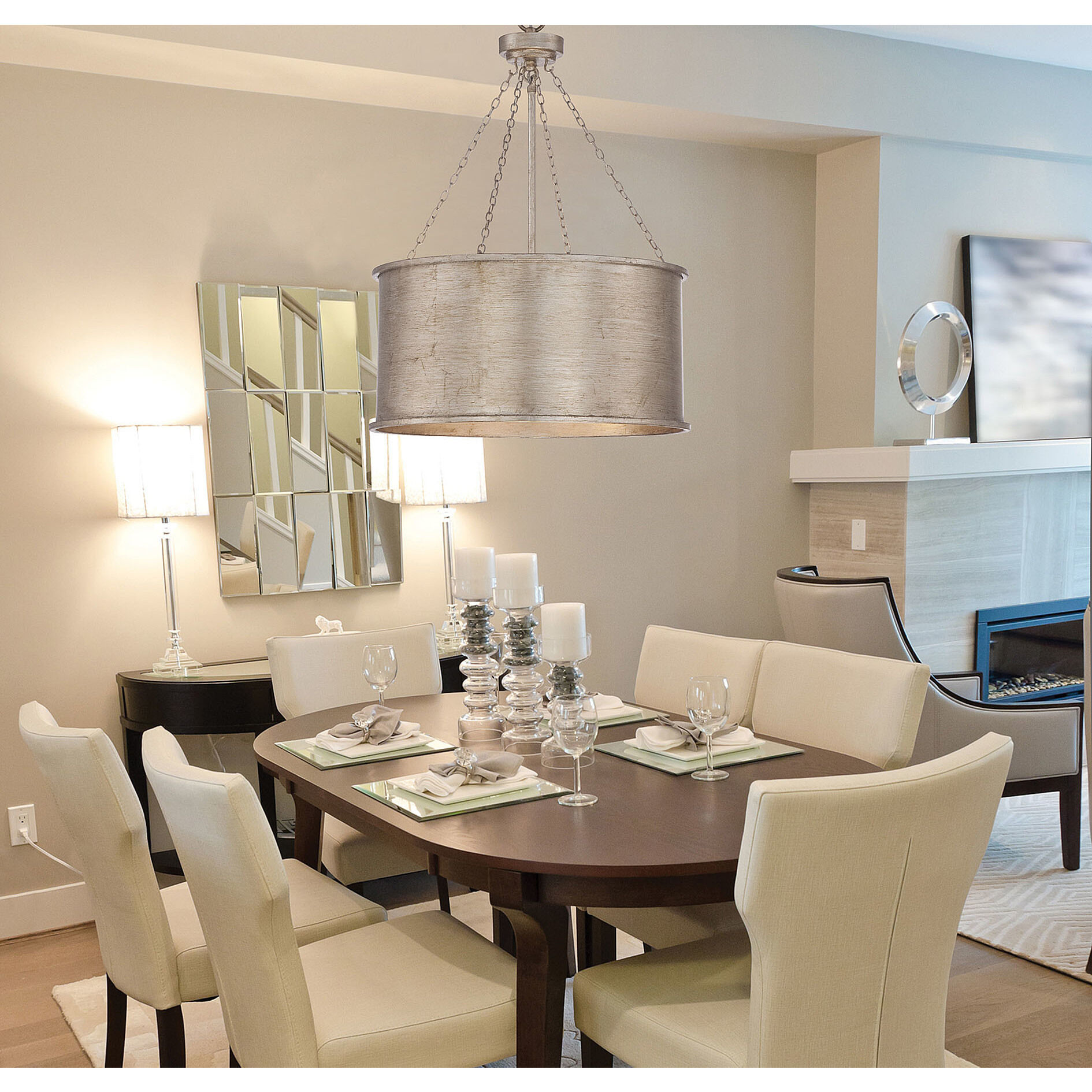 Rochester 4 Light 19 inch Silver Patina Pendant Ceiling Light