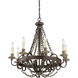 Mallory 8 Light 29 inch Fossil Stone Chandelier Ceiling Light