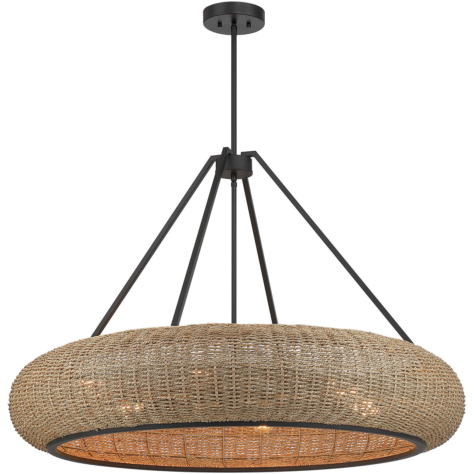 Gaia 6 Light 40 inch Matte Black Pendant Ceiling Light