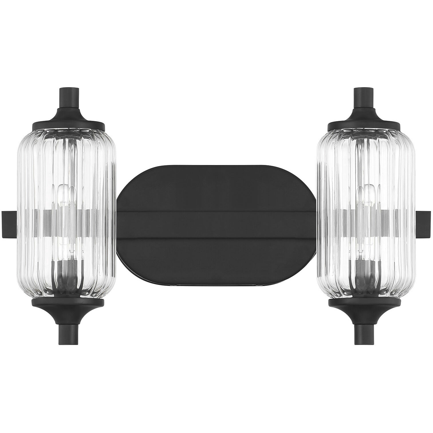 Holton 2 Light 16 inch Matte Black Bathroom Vanity Light Wall Light