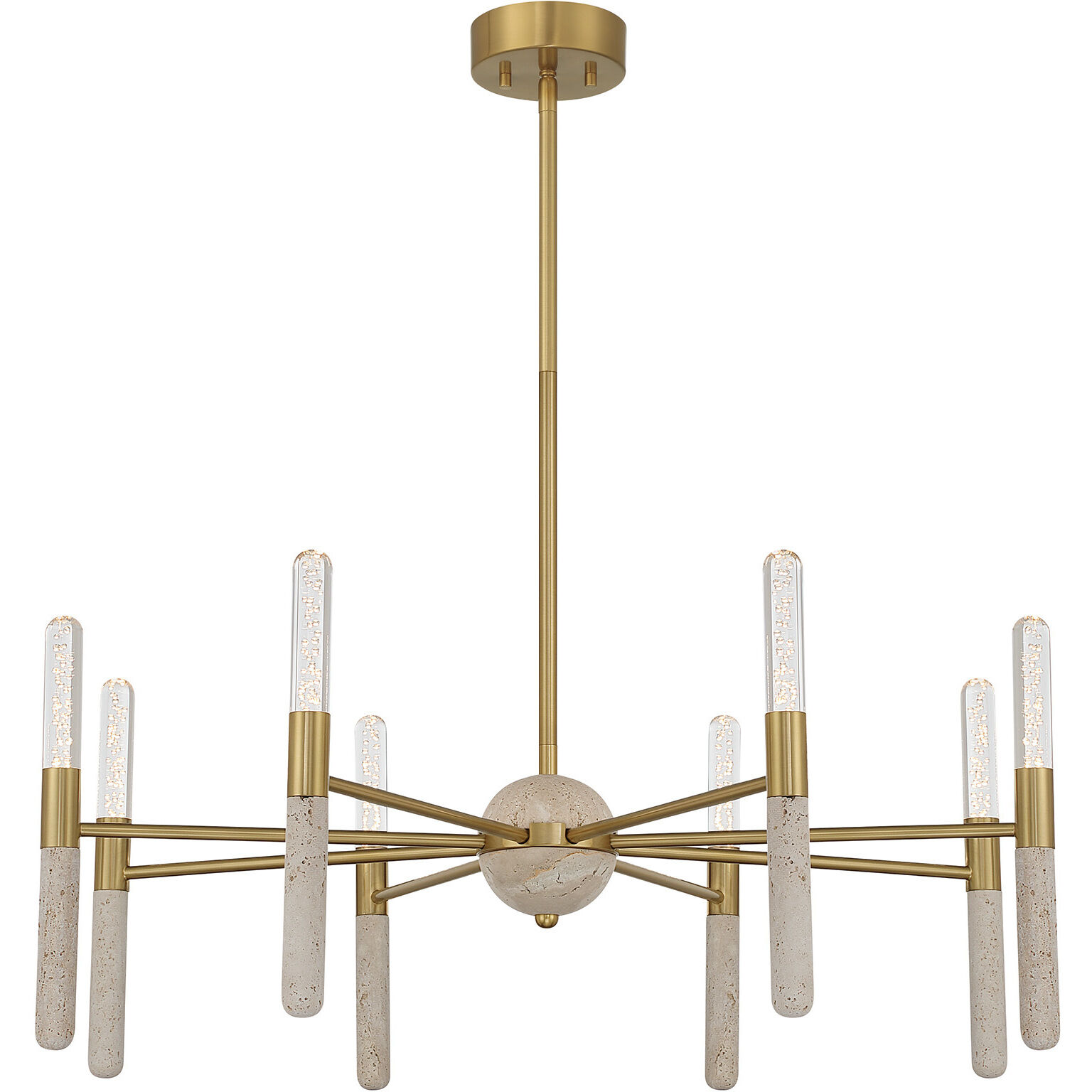 Linden LED 32 inch Warm Brass Chandelier Ceiling Light