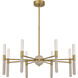 Linden LED 32 inch Warm Brass Chandelier Ceiling Light