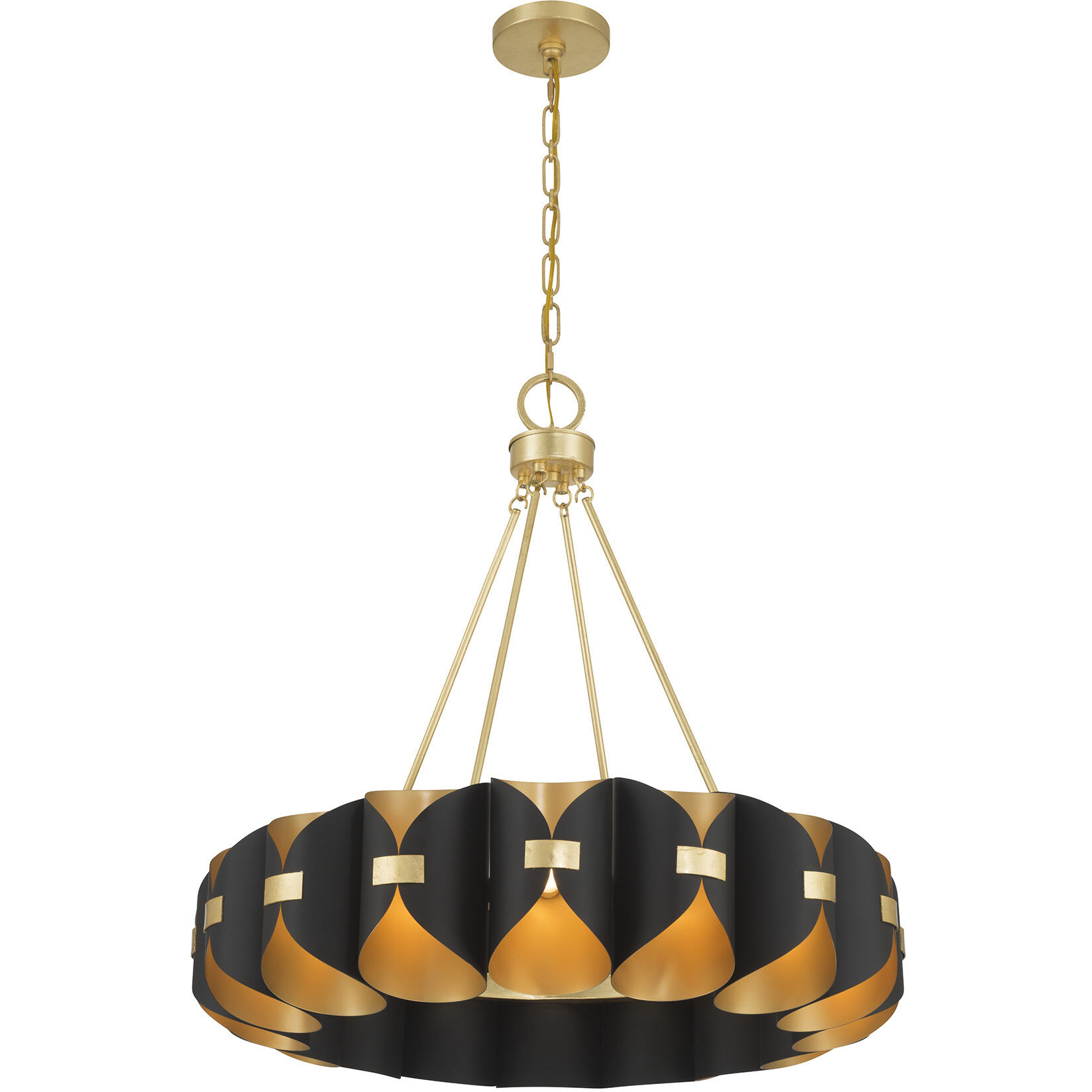 Pelham LED 27.75 inch Black Cashmere and True Gold Chandelier Ceiling Light