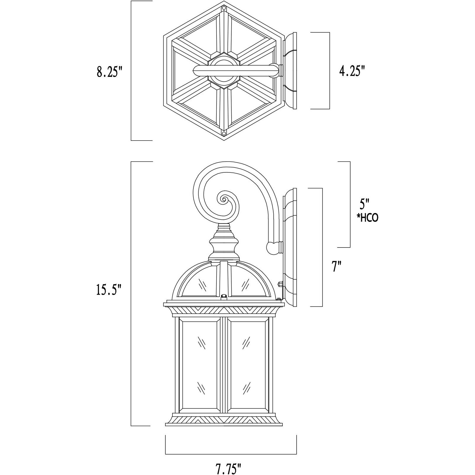 Kensington Outdoor Wall Lantern in Black
