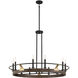 Icarus 10 Light 42 inch Burnished Brass with Walnut Chandelier Ceiling Light, Lighting One