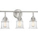 Fuller 3 Light 24 inch Satin Nickel Bathroom Vanity Light Wall Light, Lighting One