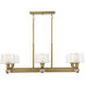 Hanover 6 Light 40 inch Warm Brass Linear Chandelier Ceiling Light, Essentials