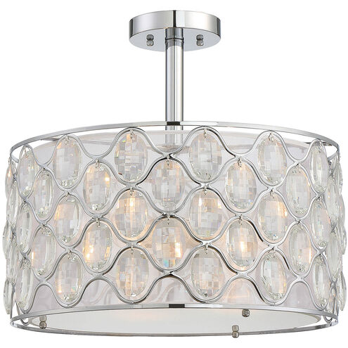 Opus 3 Light 18 inch Polished Chrome Semi-Flush Ceiling Light