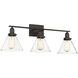 Drake 3 Light 28.5 inch English Bronze Bathroom Vanity Light Wall Light, Essentials