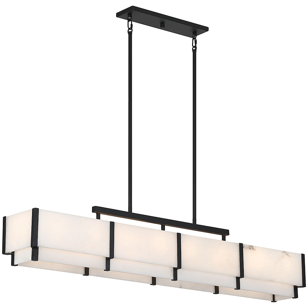 Orleans 8 Light 58.3 inch Black Cashmere Linear Chandelier Ceiling Light