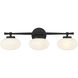 Barrow 3 Light 25 inch Matte Black Bathroom Vanity Light Wall Light