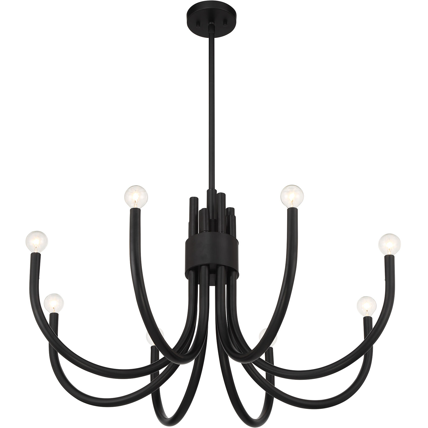 Sorrento 8 Light 34 inch Matte Black Chandelier Ceiling Light, Essentials