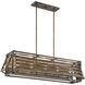 Hartberg 5 Light 13.5 inch Aged Driftwood Outdoor Linear Chandelier