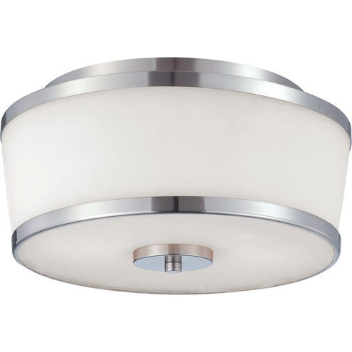 Hagen 2 Light 13 inch Satin Nickel Flush Mount Ceiling Light