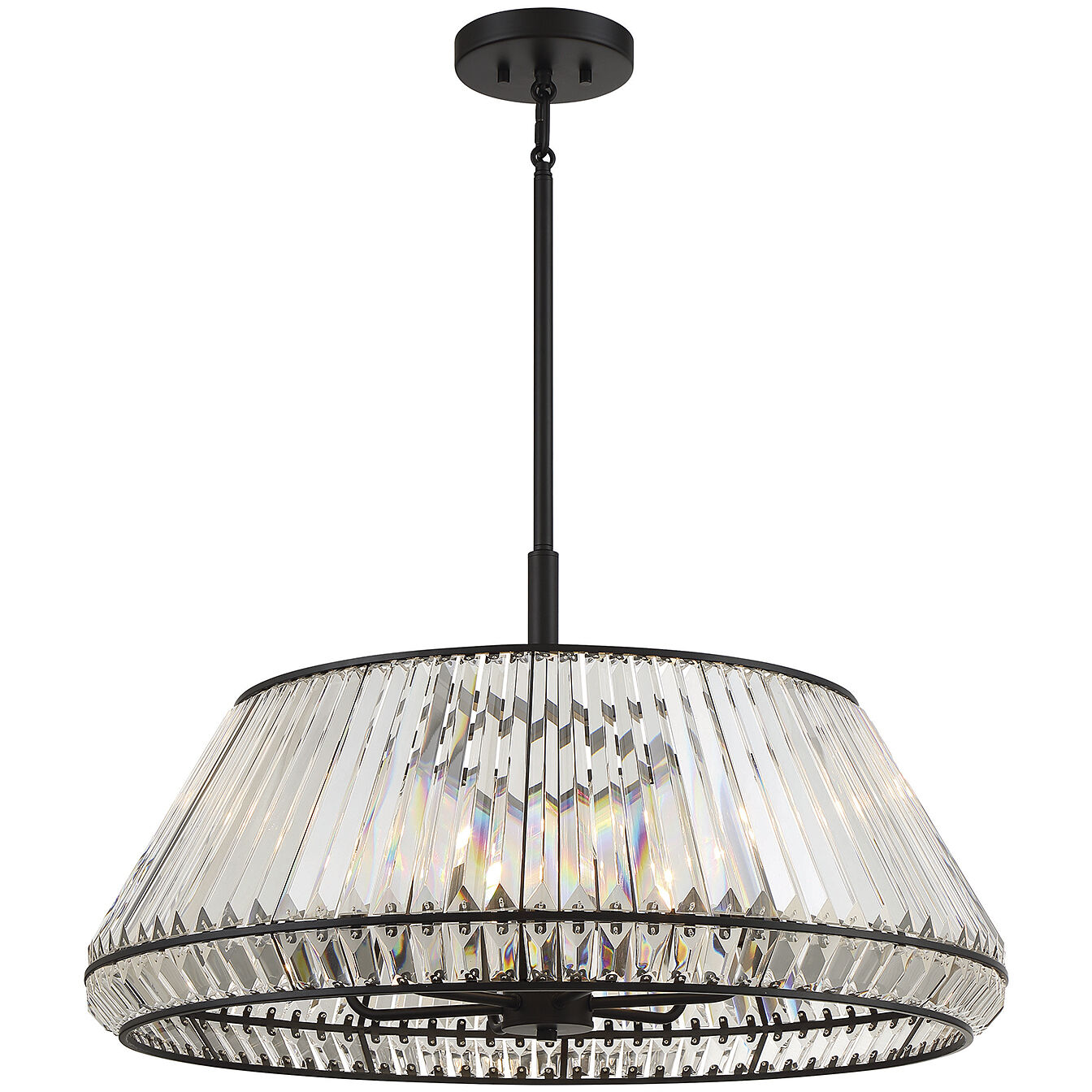 Pyramid 6 Light 29 inch Matte Black Pendant Ceiling Light