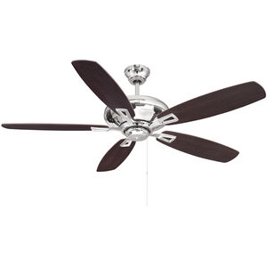 Mystique 52 inch Polished Nickel with Chestnut and Teak Blades Ceiling Fan