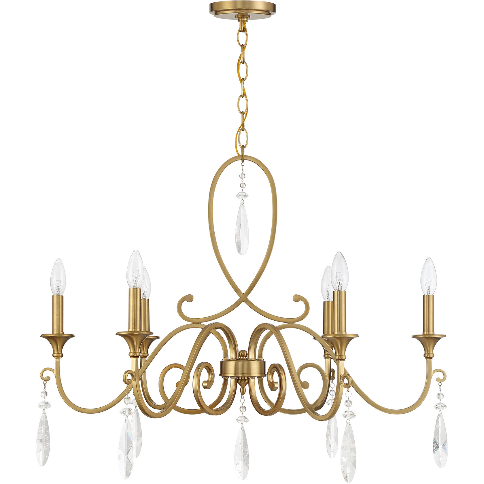 Savoy House Fairchild 6 Light Chandelier in Warm Brass 1 2700 6 322