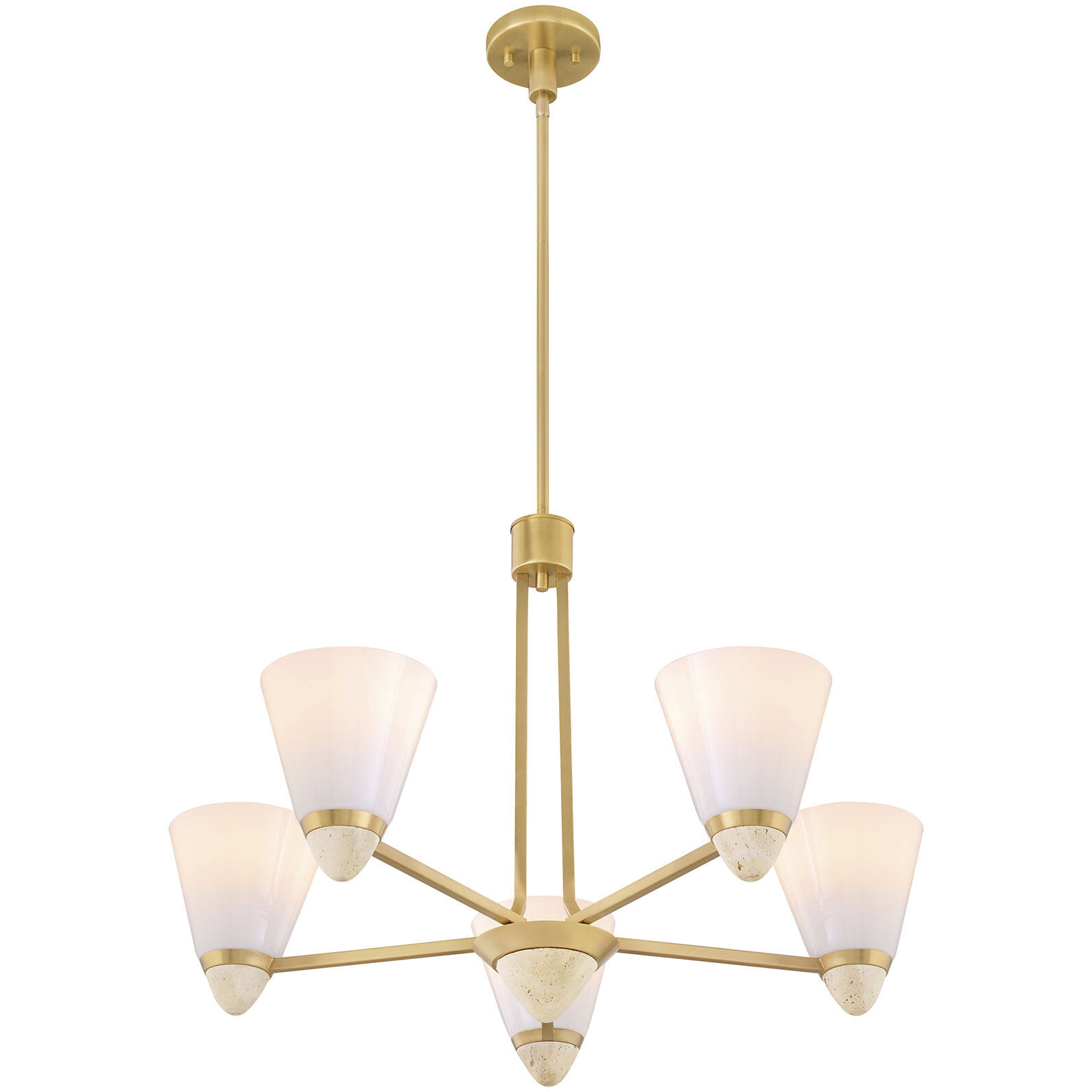 Kohlman 5 Light 30 inch Warm Brass Chandelier Ceiling Light