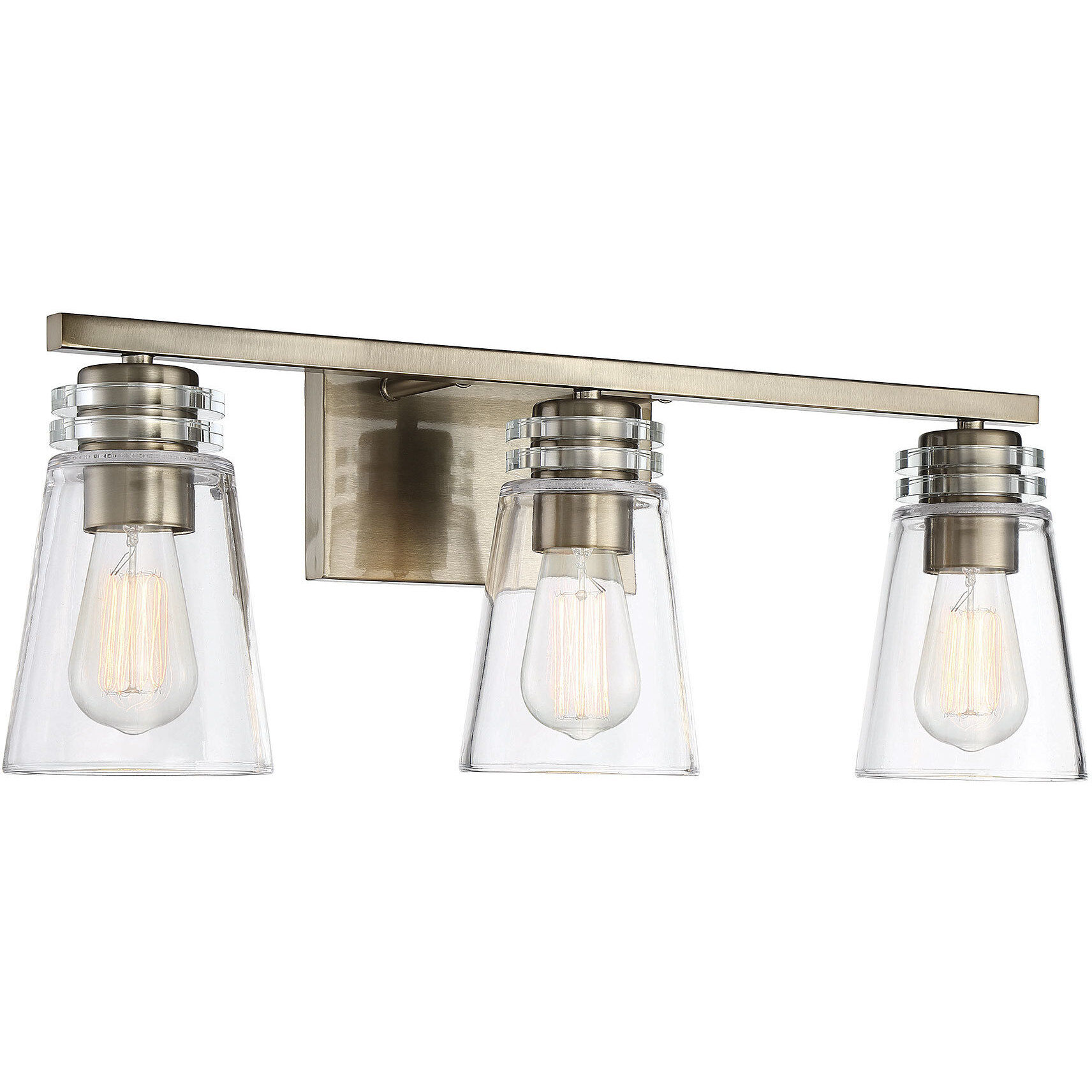 Brannon 3 Light 24 inch Noble Brass Bathroom Vanity Light Wall Light