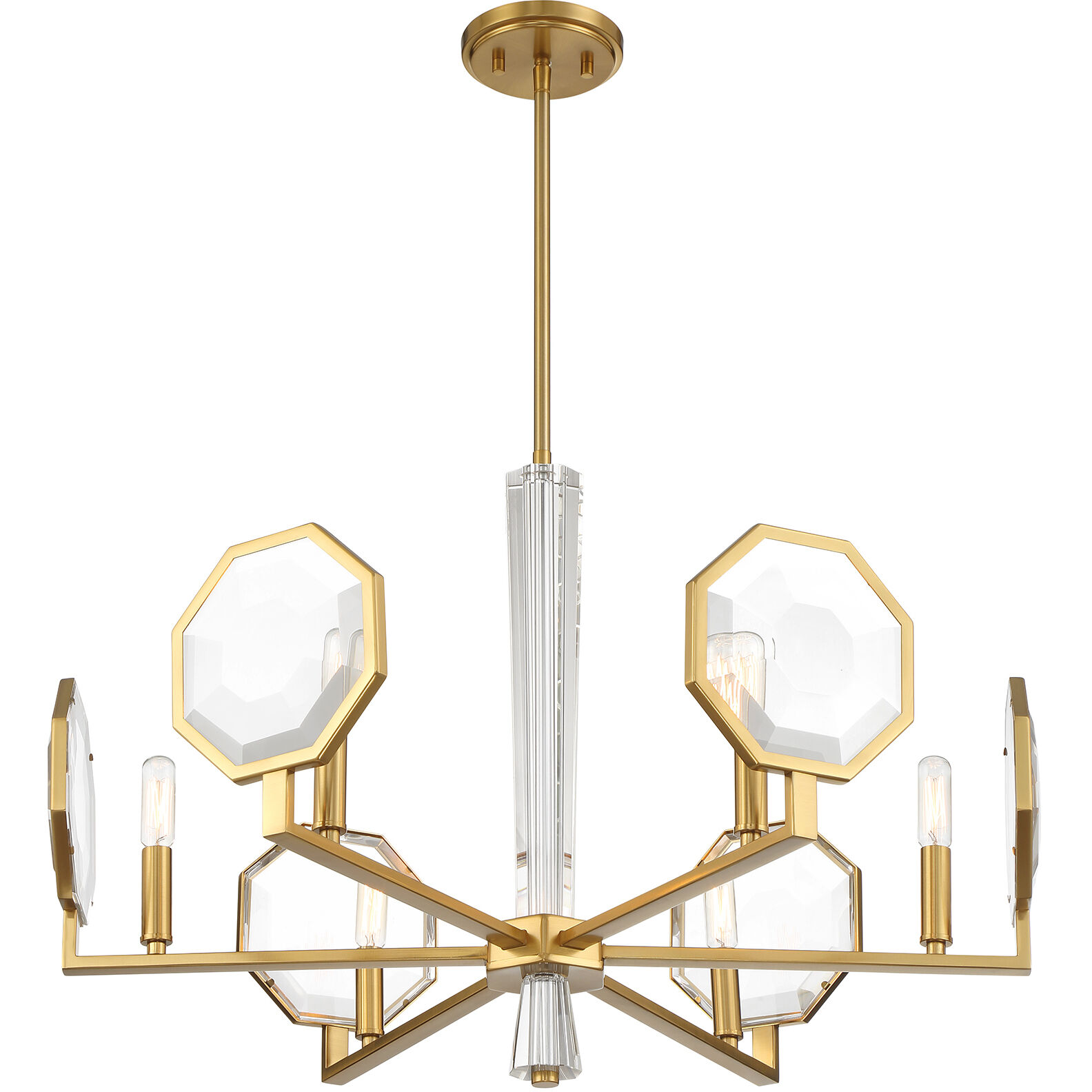 Leighton 6 Light 28 inch Warm Brass Chandelier Ceiling Light