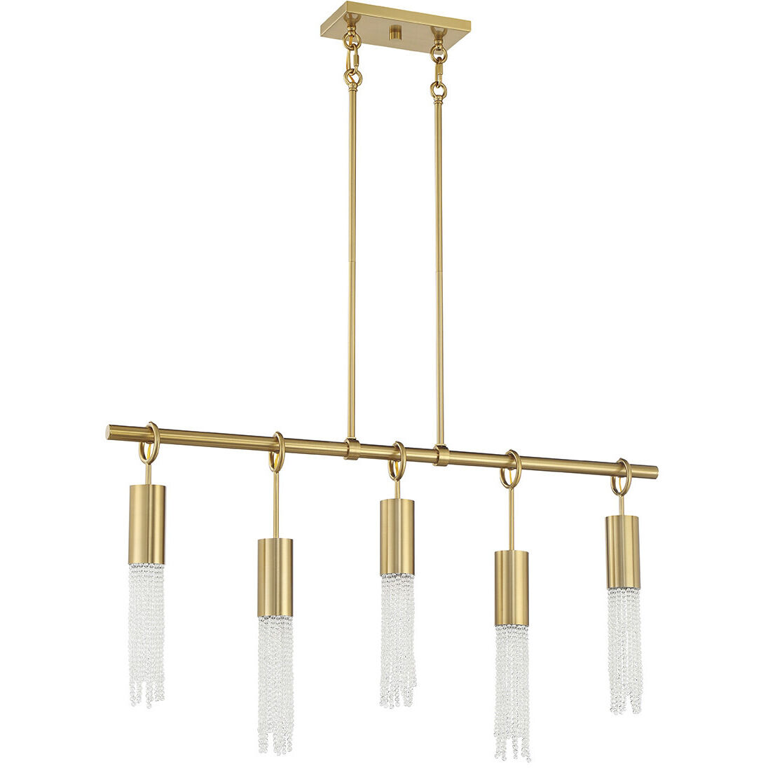 Chelsea 5 Light 40 inch Warm Brass Linear Chandelier Ceiling Light