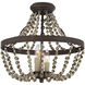 Mallory 3 Light 18 inch Fossil Stone Convertible SemiFlush/Pendant Ceiling Light, Convertible
