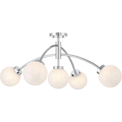 Redfield 5 Light 36 inch Chrome Convertible Semi-Flush Ceiling Light