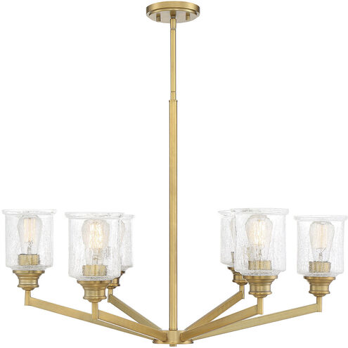 Hampton 6 Light 32 inch Warm Brass Chandelier Ceiling Light