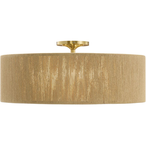 Maynard 4 Light 22 inch Warm Brass Flush Mount Ceiling Light