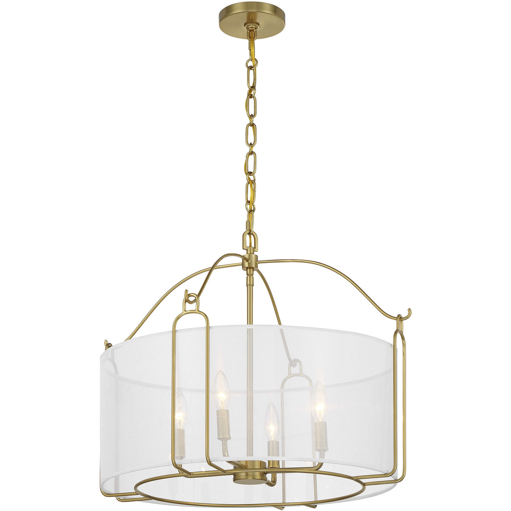 Ashlay 4 Light 22 inch Warm Brass Pendant Ceiling Light