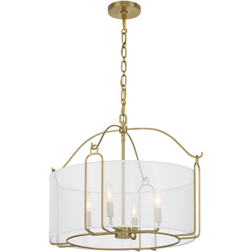 Ashlay 4 Light 22 inch Warm Brass Pendant Ceiling Light