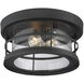 Barrett 2 Light 13 inch Black Outdoor Flush Mount