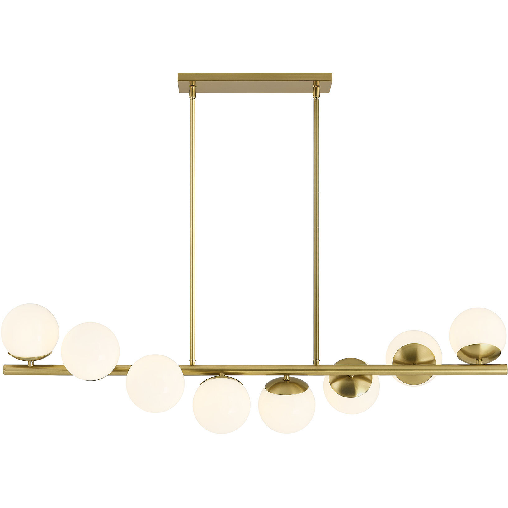 Turin 8 Light 45 inch Warm Brass Linear Chandelier Ceiling Light