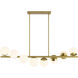 Turin 8 Light 45 inch Warm Brass Linear Chandelier Ceiling Light