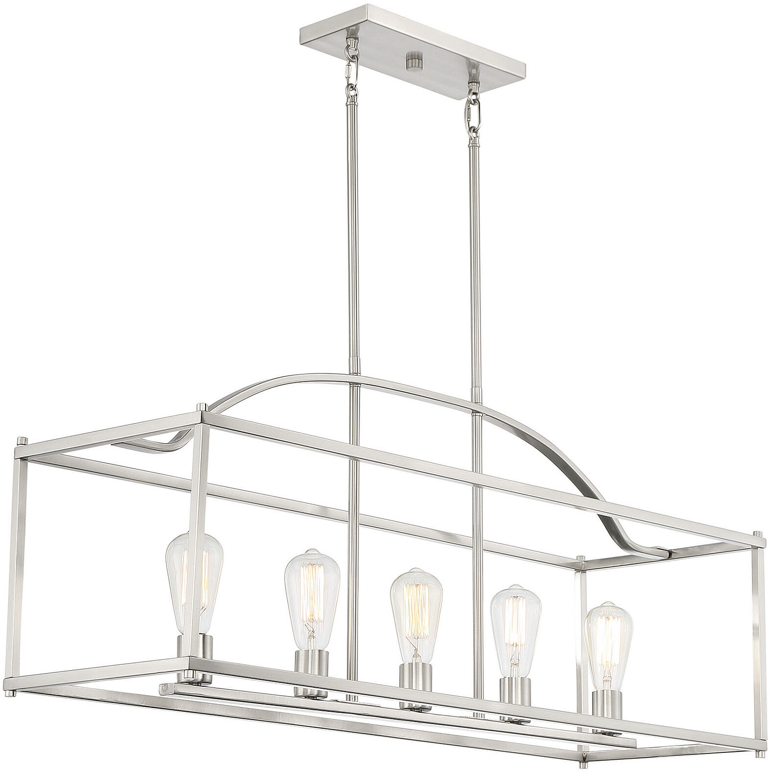 Palladian 5 Light 38 inch Satin Nickel Linear Chandelier Ceiling Light, Essentials