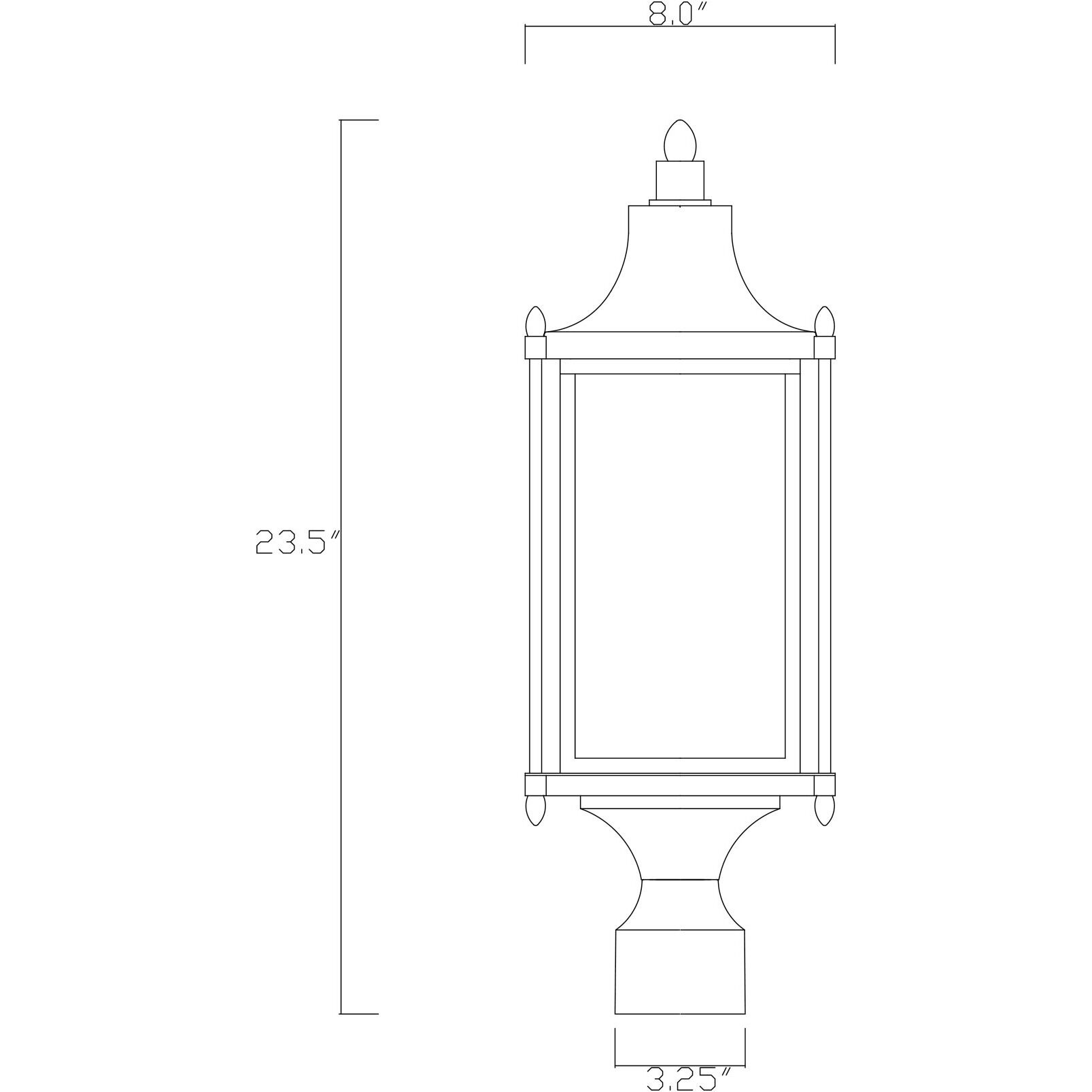 Dunnmore 1 Light 23.5 inch Black Outdoor Post Lantern