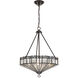Baguette 4 Light 20 inch Oiled Burnished Bronze Pendant Ceiling Light in Oil Burnished Bronze