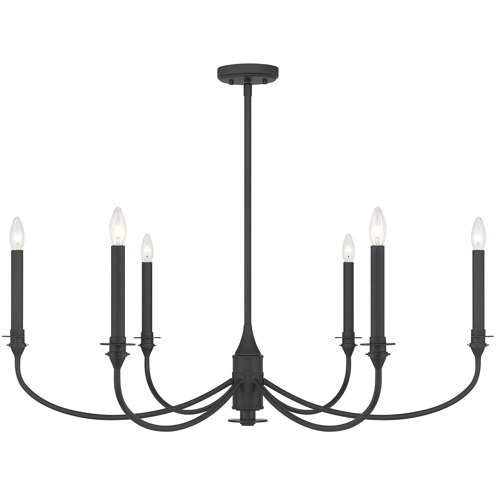 Coventry 6 Light 40 inch Matte Black Chandelier Ceiling Light, Essentials