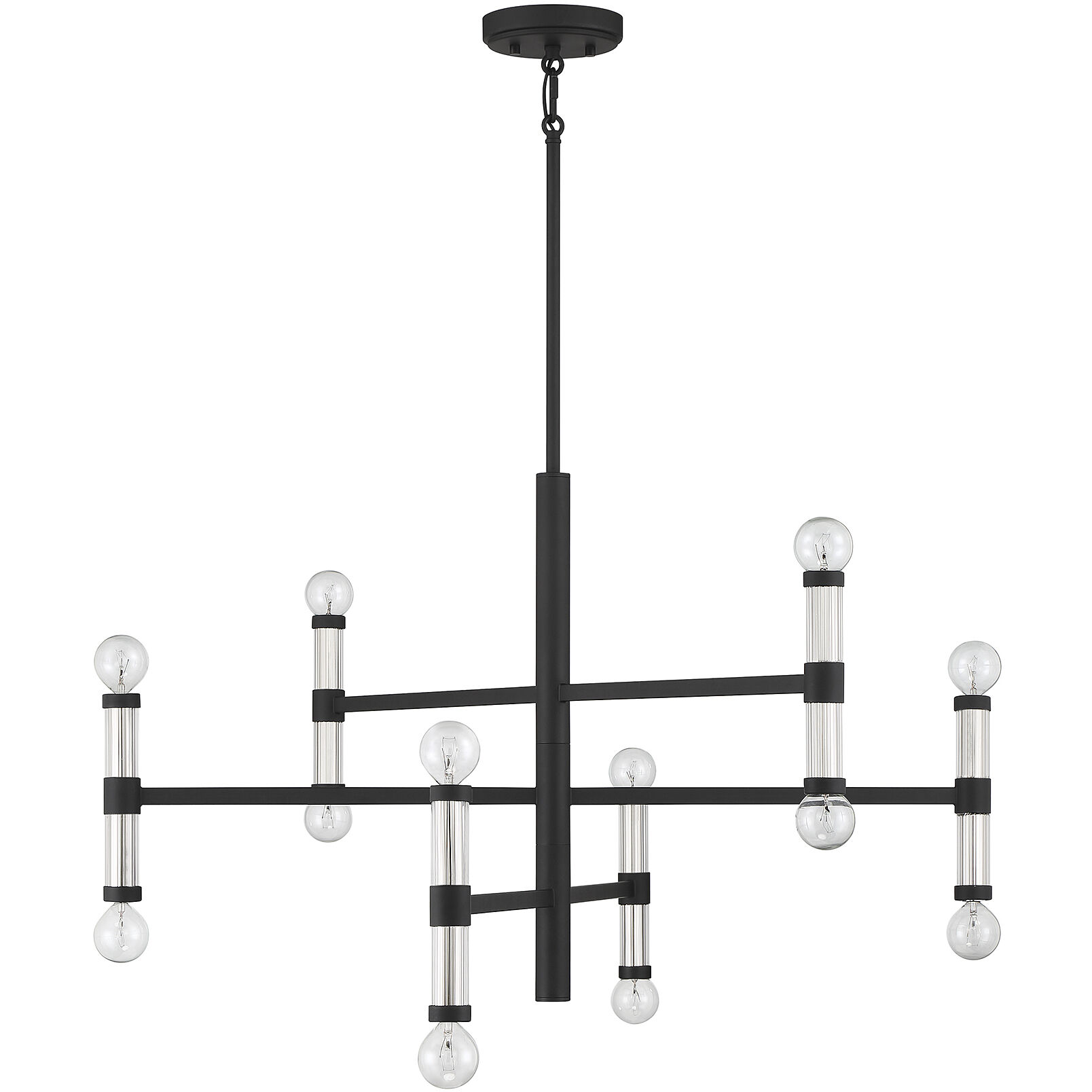 Kingsburg 12 Light 32 inch Matte Black Chandelier Ceiling Light