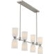 Baldwin 8 Light 44 inch Satin Nickel Linear Chandelier Ceiling Light, Essentials
