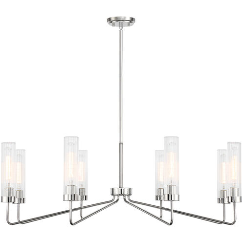 Baker 8 Light 44 inch Polished Nickel Chandelier Ceiling Light, Essentials