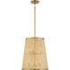 Astoria 6 Light 16 inch Natural with Burnished Brass Pendant Ceiling Light